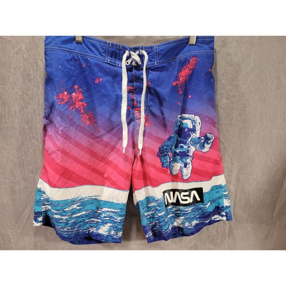 Buzz Aldrin NASA Mens Board Shorts Swim Trunks Space Surf Beach Pool Size XL‎